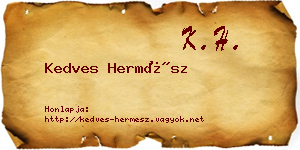 Kedves Hermész névjegykártya